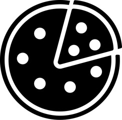 Pizza icon in b&w color.