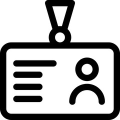 Identity card icon in line art.