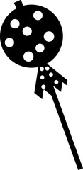 Isolated lollipop icon in b&w color.