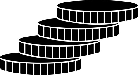 B&W coin icon or symbol.
