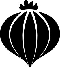 B&W onion icon in flat style.