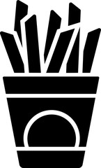B&W fries icon in flat style.