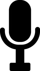Glyph microphone icon in flat style.