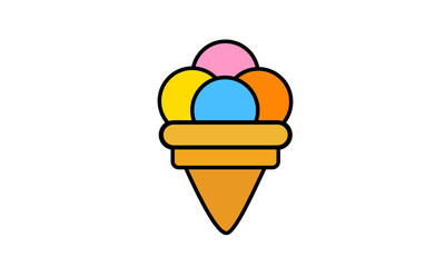ice cream cone vevtor flat design 