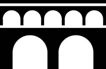 Aqueduct bridge glyph icon or symbol. - obrazy, fototapety, plakaty