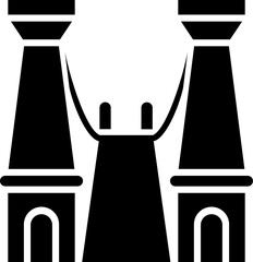 Naklejka premium Tower bridge glyph icon or symbol.
