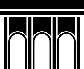 Aqueduct bridge icon in b&w color.