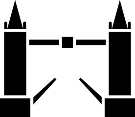 Flat style tower bridge icon.