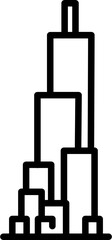 Flat style skyscrapers icon or symbol.