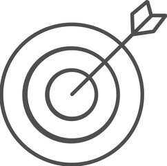 Illustration of bullseye icon in line art.