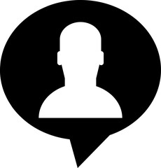 Businessman communication concept icon in flat style.