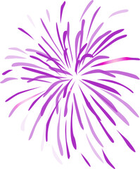 Fototapeta premium Purple fireworks on white background.