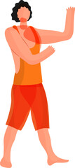 Character of faceless man standing in dancing pose.