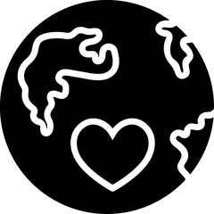 International charity or love earth icon.