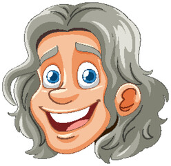 Vector illustration of a smiling elderly woman