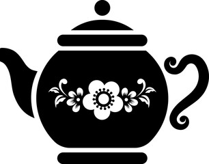 Kettle or teapot glyph icon in flat style.