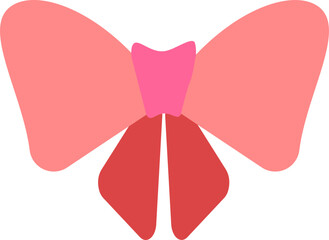 Butterfly ribbon icon or symbol in pink color.