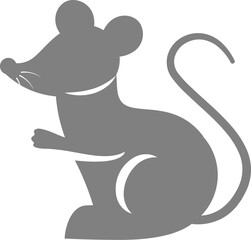 Silhouette rat character in grey color.