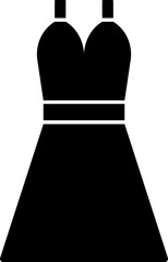 Female dress icon in black color.