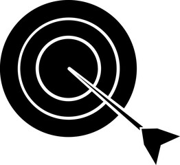 Dartboard with arrow icon or symbol.