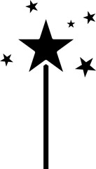 Magic wand icon in black color.