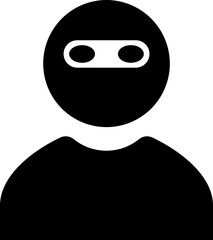 Glyph illustration of thief flat icon.