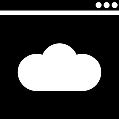 Cloud computing glyph icon or symbol.