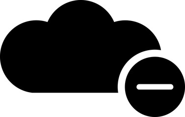 Cloud storage data delete icon or symbol.