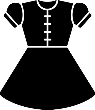 Baby frock glyph icon in flat style.