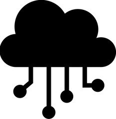 Cloud computing icon in black color.