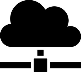 Cloud computing icon in b&w color.
