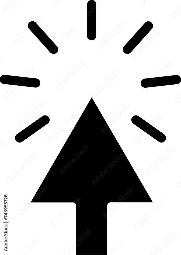 Poster flat illustration of click cursor icon.