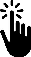 Isolated hand click icon or symbol.