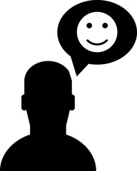 Happy customer icon or symbol.