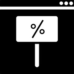 Online Discount Offer Shopping Website glyph icon or symbol.