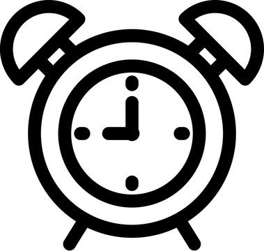 recommend clip art: Line art illustration of alarm clock icon.