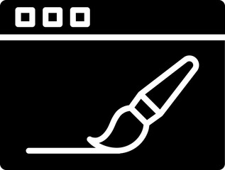 Web design icon in b&w color.