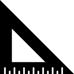 Triangle ruler scale glyph icon.