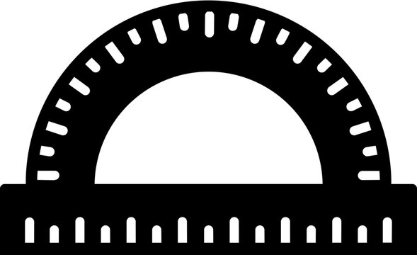Flat style protractor icon or symbol.