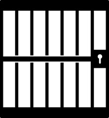 B&W illustration of criminal jail icon.