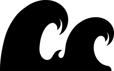 Tsunami or water waves glyph icon.