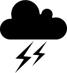 Thunder lightning cloud icon.