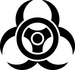 Biohazard glyph icon or symbol.