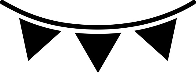 Bunting flag icon in b&w color.