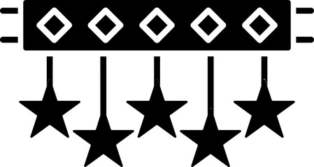 Obraz premium Hanging star garland icon in flat style. 
