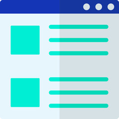 Browser window icon in green and blue color.