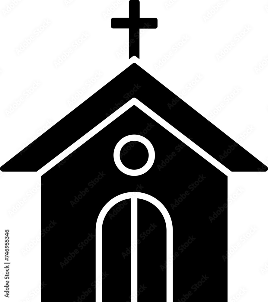 Canvas Prints vector illustration of church icon.