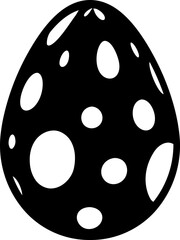 Polka dotted painted egg glyph icon in flat style.