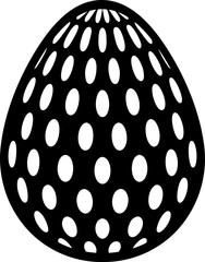 Polka dotted painted egg icon in b&w color