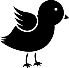 Illustration of chick glyph icon.